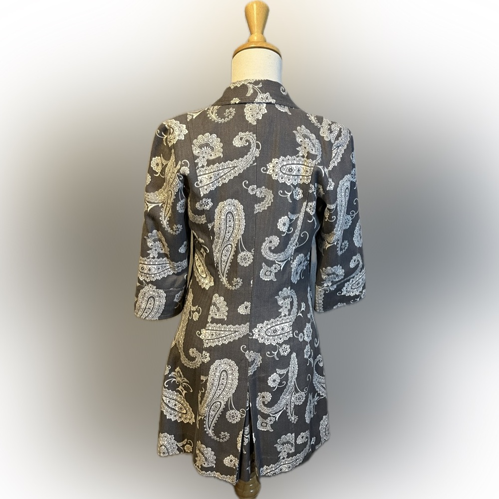 3 Sisters Paisley Tapestry Gray & White Jacket size S - Picture 3 of 14